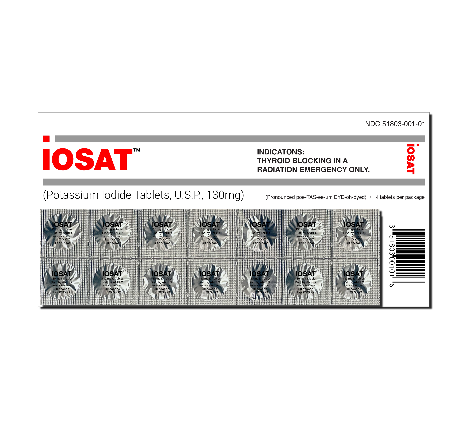 Iosat Potassium Iodide Anti Radiation Tablets, 130mg - 14 Pack - Adults