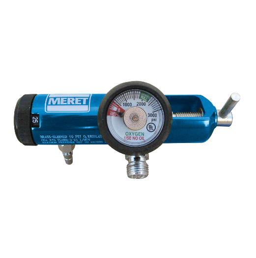 MERET Economy O2 regulator w/Barb, 2 DISS, Knob