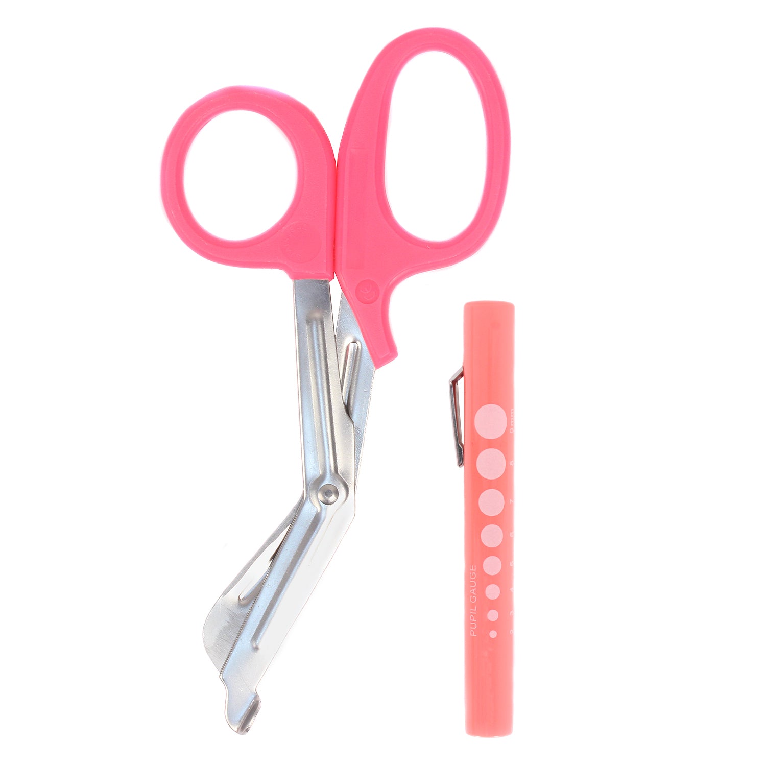 MediTac Pink Stainless Steel Bandage Shears & Disposable Pink Pen Light