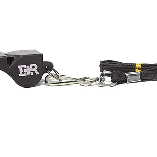 Ever Ready First Aid Safety Coach 3 Chamber Pealess Whistle with Matching Lanyard - Black