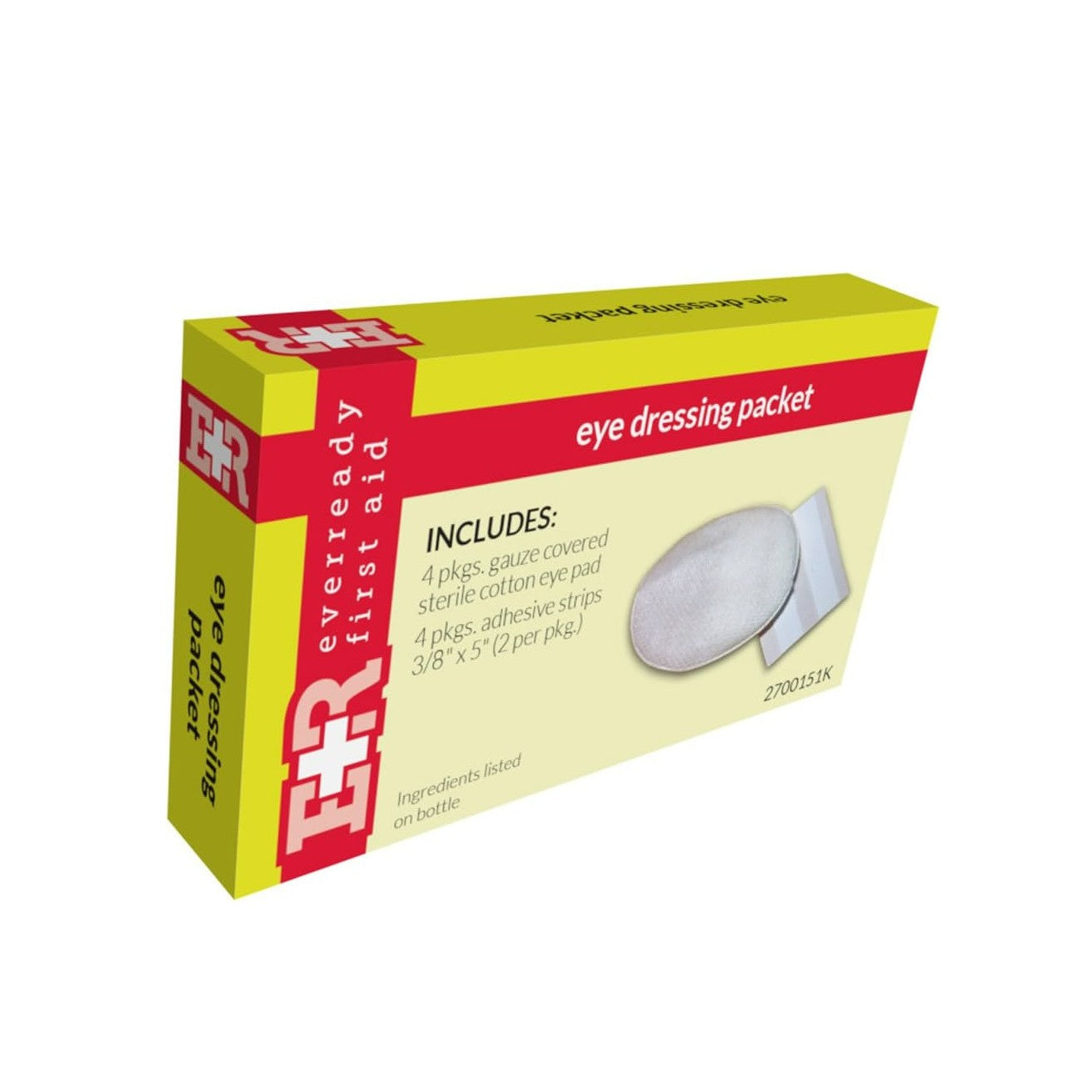 Sterile Eye Pads, Box of 4 Pads and 4 Adhesive Strips