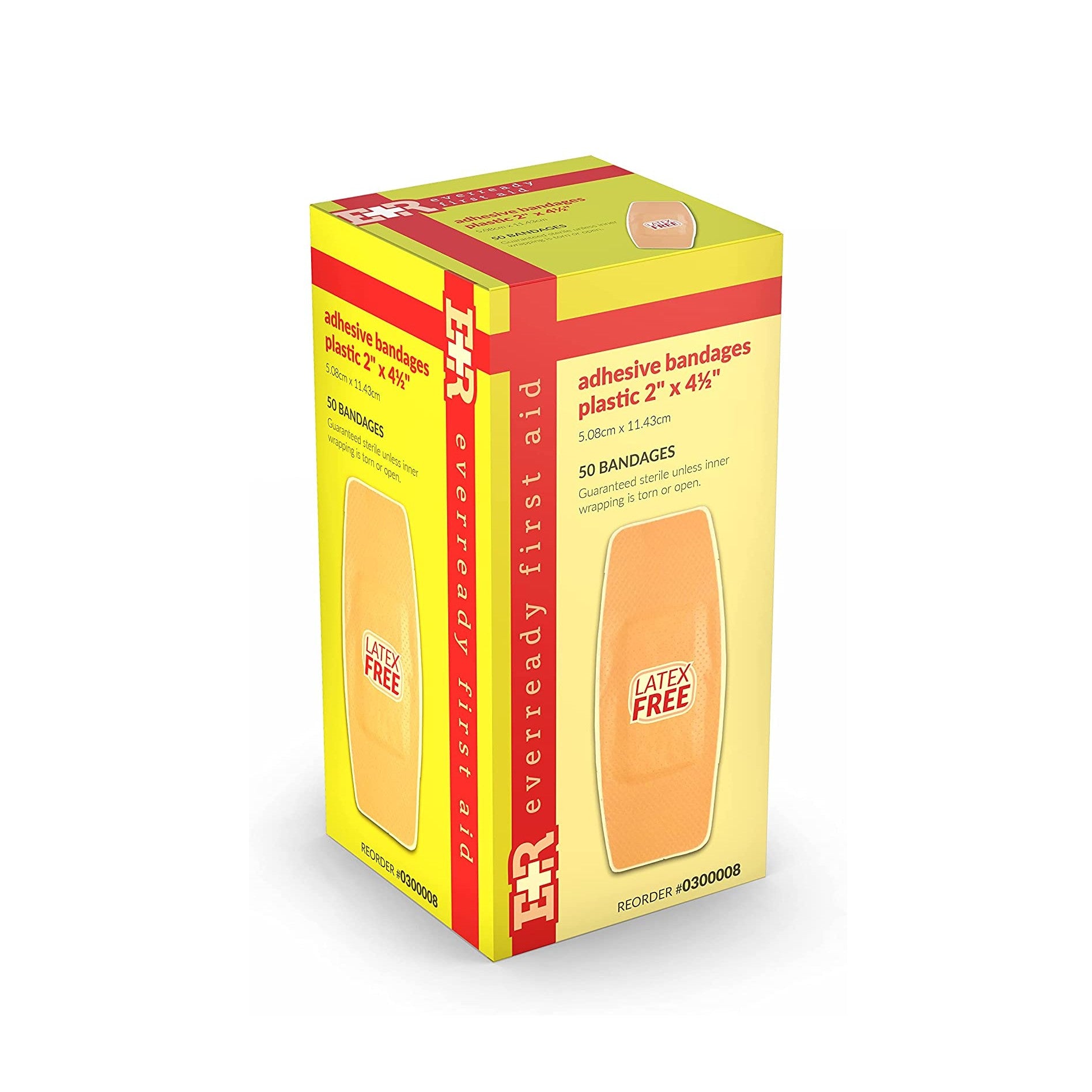 Adhesive Plastic Bandages 2" x 4-1/2" (X-Large) - 50/box