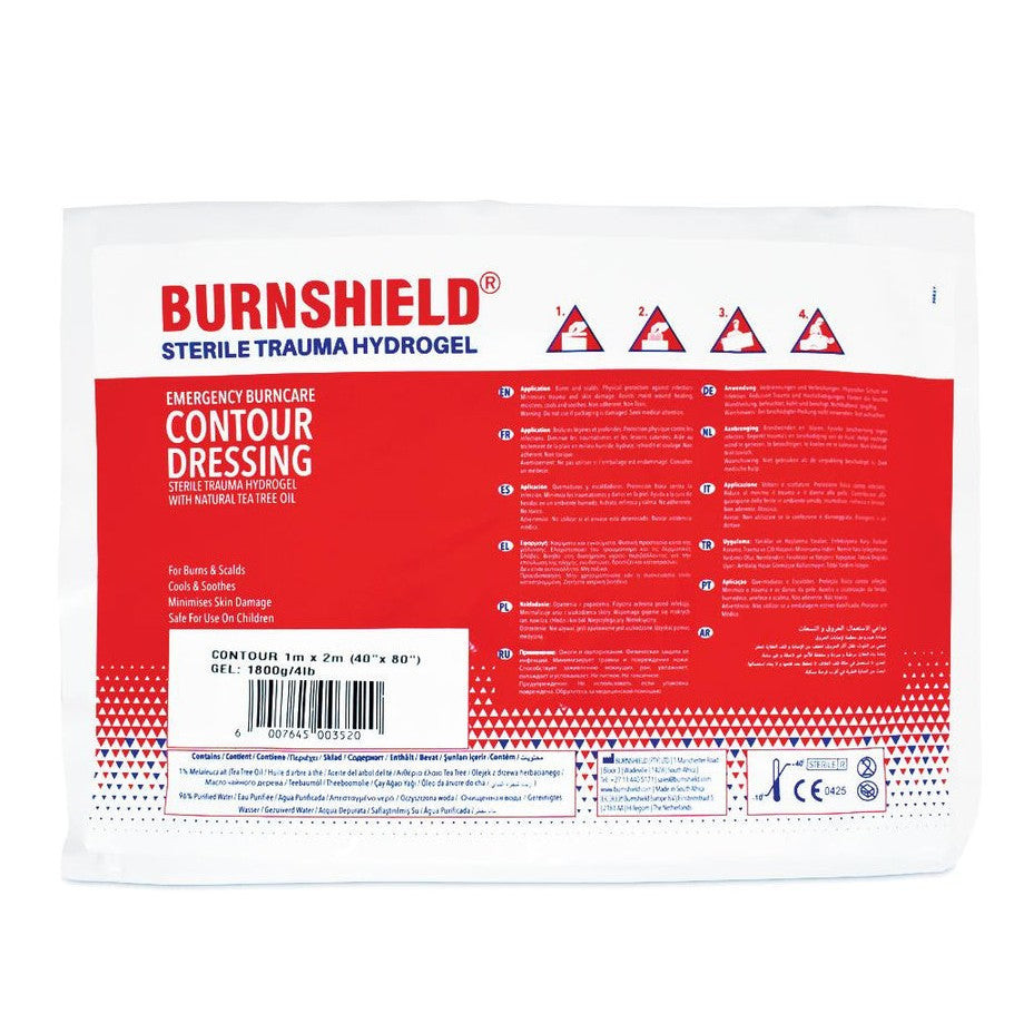 Burnshield Contour Pain Relief Cooling Burn Dressing for Sunburn, Open Flame and Hot Water 40″ x 80″ (100 cm x 200 cm)