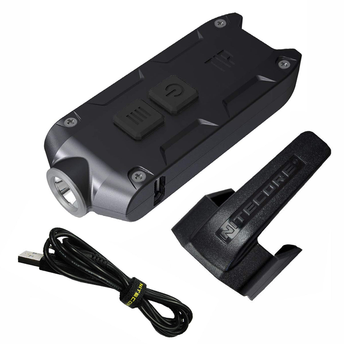 Nitecore TIP 2017 Upgrade 360 Lumens USB Rechargeable Keychain Flashlight & Nitecore USB Charging Cable