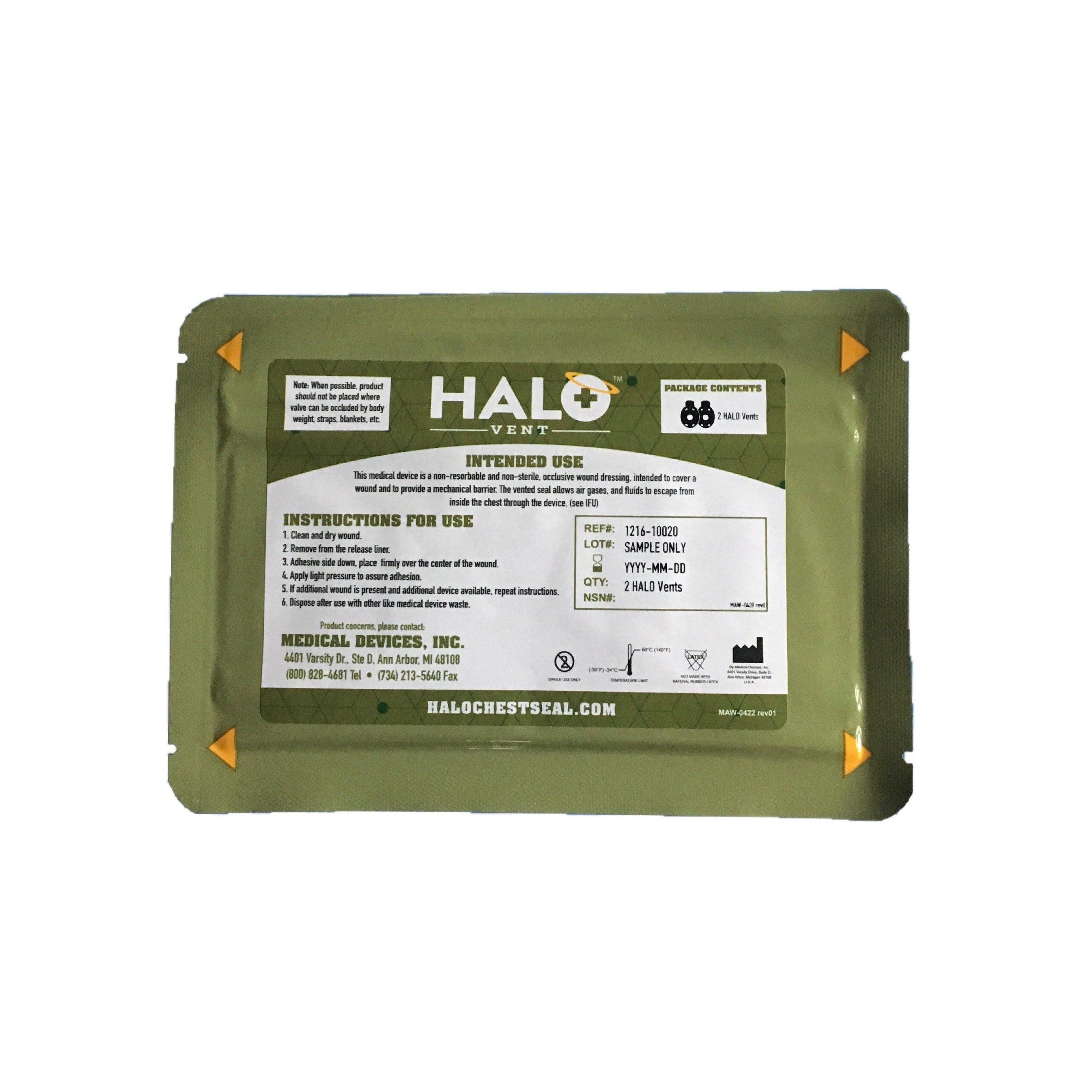 Halo Vent IFAK Two Pack, Package 7" x 5"