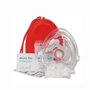 Ever Ready First Aid CPR Rescue Mask, Adult/Child Pocket Resuscitator, Hard Case with Wrist Strap, Gloves and Wipes