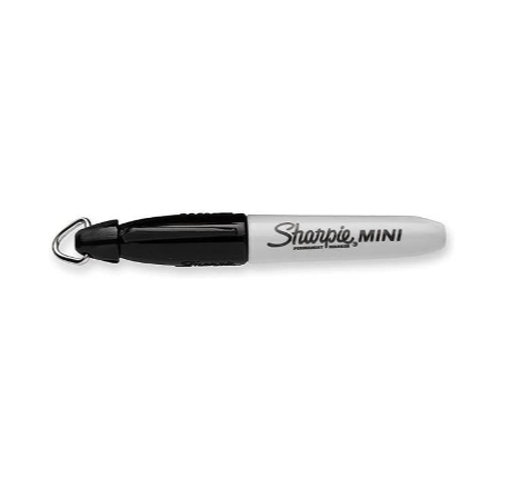 Sharpie Mini Permanent Markers with Golf Keychain Clips, Fine Point, Black Ink