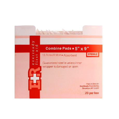 Ever Ready First Aid 5" x 9" Sterile Combine (ABD) Pads - 20/pack