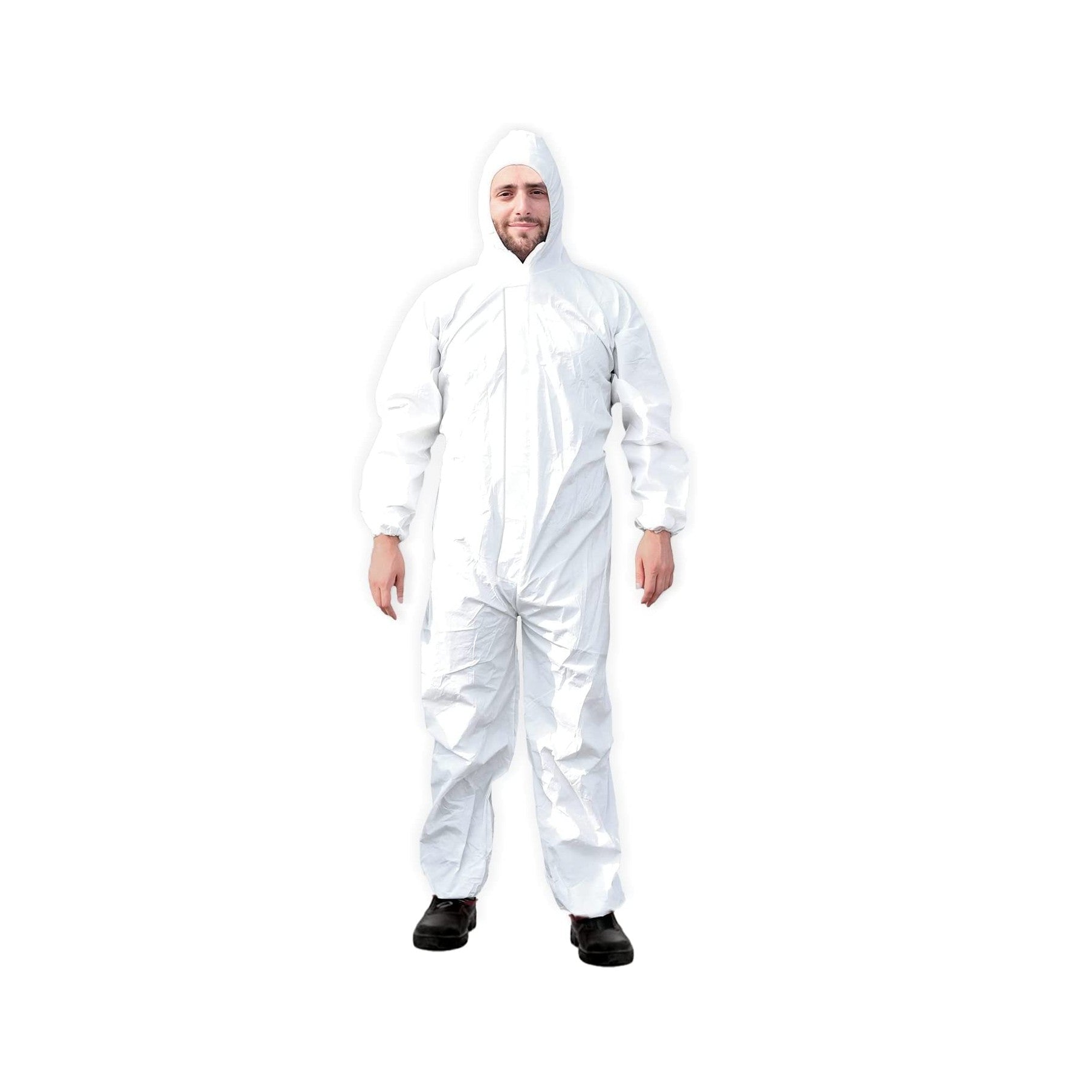 Ever Ready First Aid Disposable Microporous Coated Coverall Suit with Elastic Wrists, Elastic Ankles, Elastic Waist And Hood