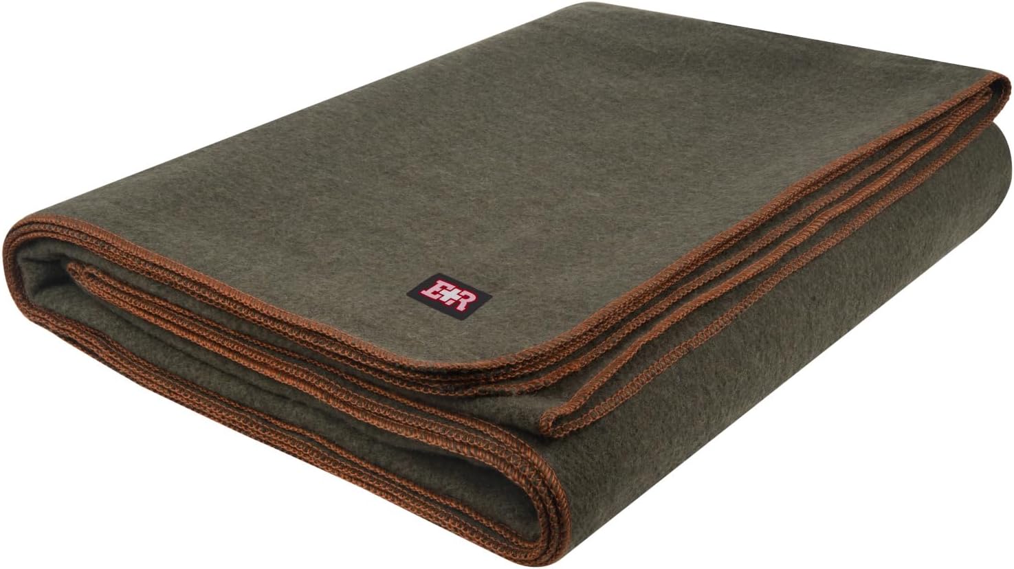 Ever Ready First Aid Military Wool Blanket - Perfect for Outdoors, Camping & Bushcraft Emergency Blanket, 95% Wool - 96" x 96" 6.65 lbs. -with Stripes - Queen Size