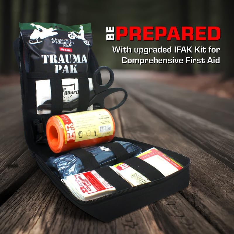 MediTac Premium IFAK Kit - Feat. Trauma Pak, Vent Chest Seal, Israeli Bandage, SOF Tourniquet, Emergency Kits for Home - Black