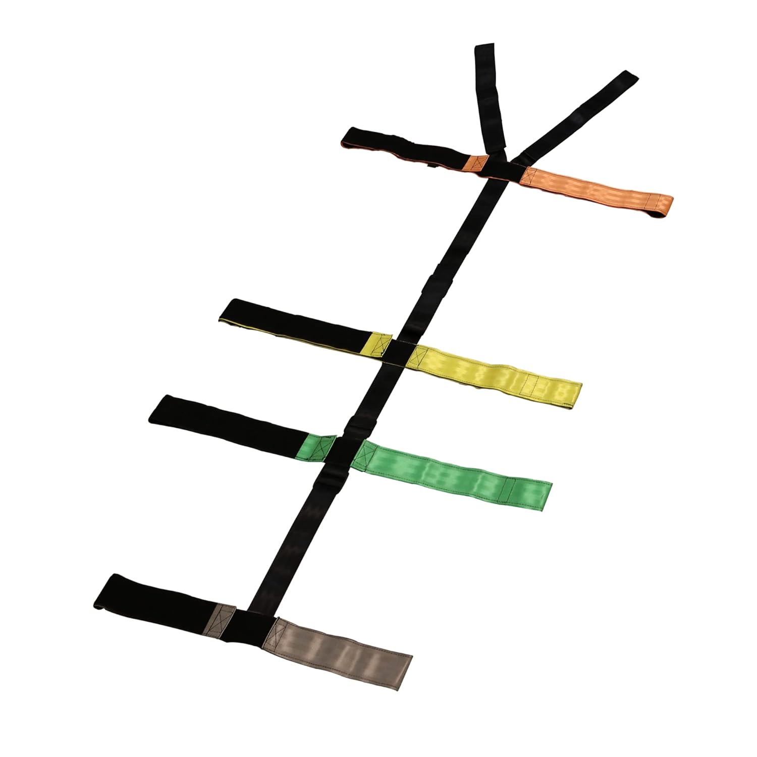 Dixie EMS Backboard Spider Straps, 10 Point Reflective, Color Coded Spine Board Strap System