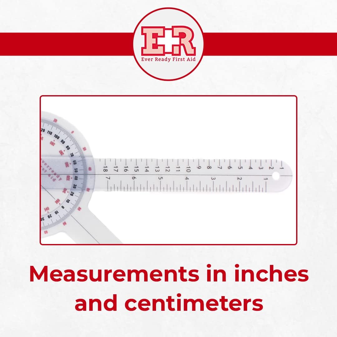 Ever Ready First Aid Plastic 12" Goniometer 360 Degree ISOM