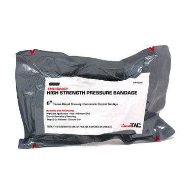 MediTac Emergency High Strength Pressure Bandage Trauma Wound Dressing Bleeding Control Bandage 6 Inch