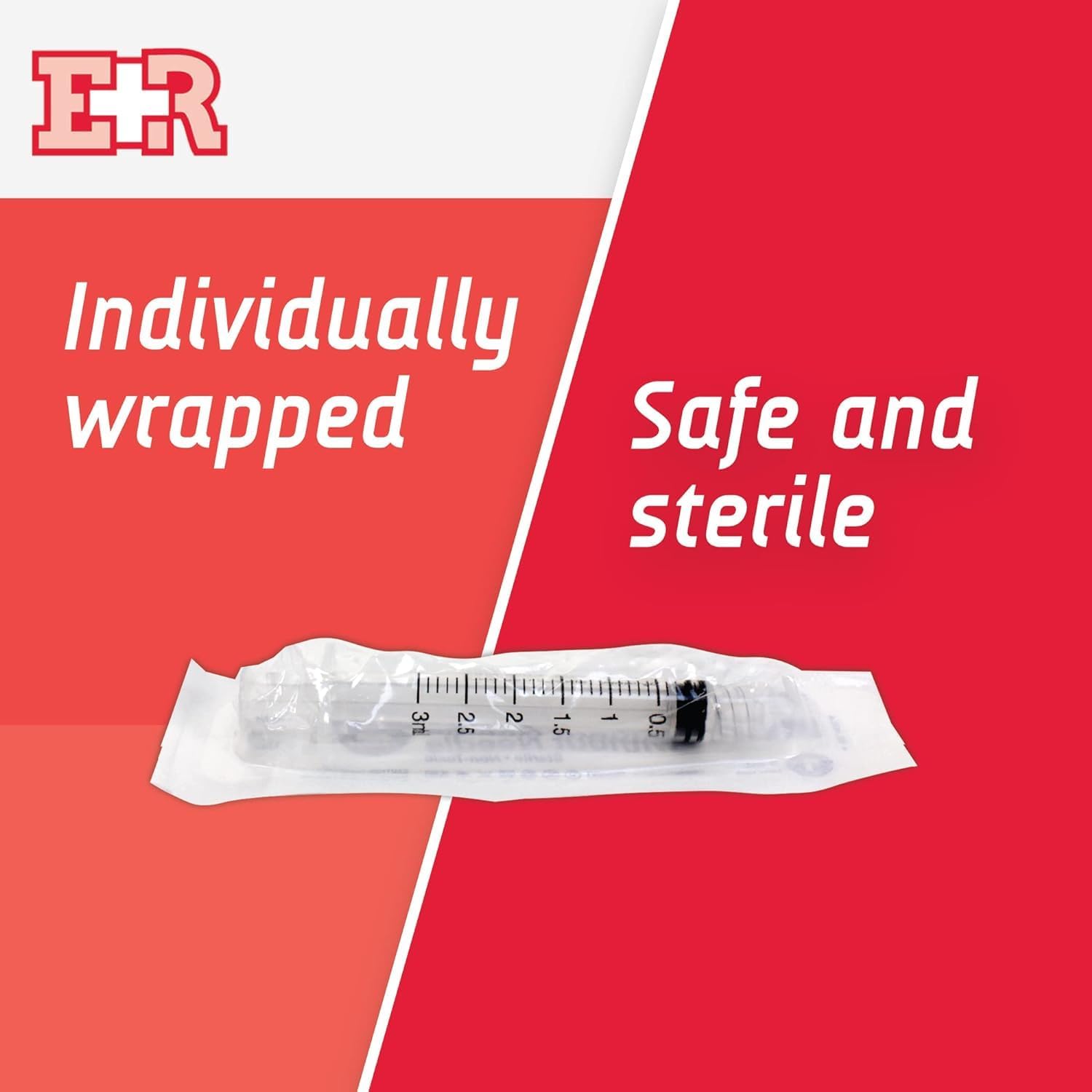 3ml Syringe Sterile with Luer Lock Tip - No Needle - Individually Sealed - Great for Medicine, Feeding Tubes, and Home Care