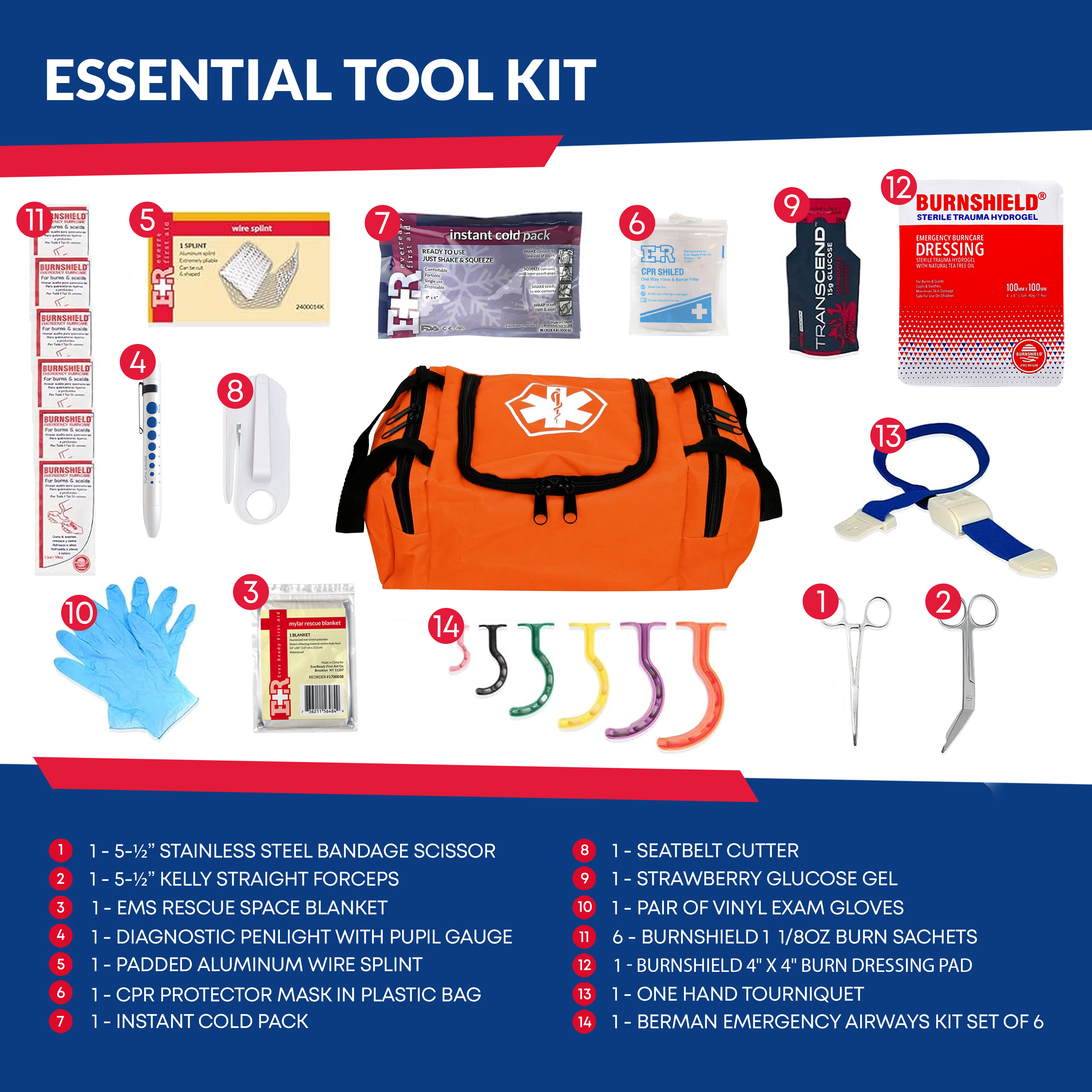 Fully Stocked First Responder Trauma Kit