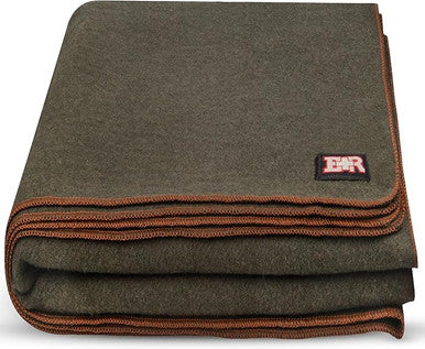 Ever Ready First Aid Military Wool Blanket - Perfect for Outdoors, Camping & Bushcraft Emergency Blanket, 95% Wool - 96" x 96" 6.65 lbs.  - Queen Size