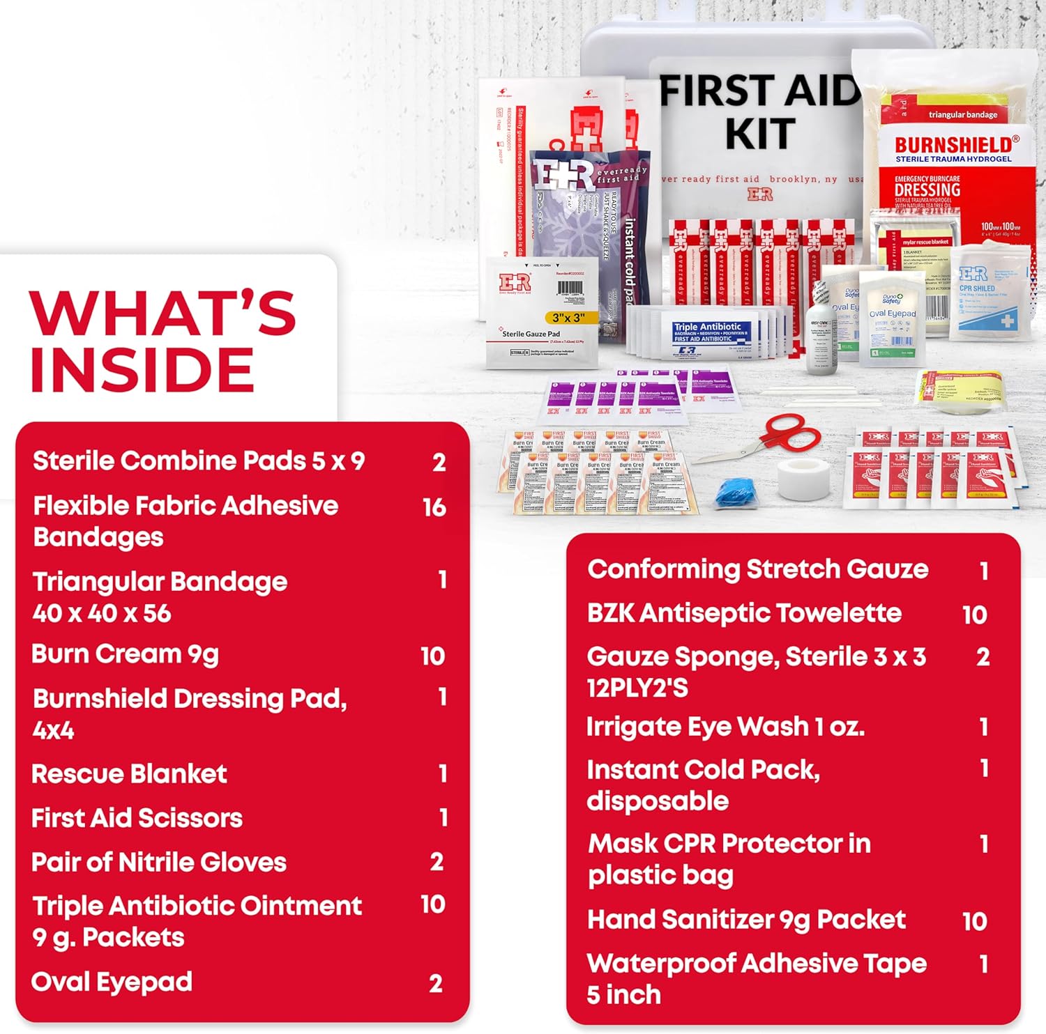 10 Person First Aid Kit In Plastic Case