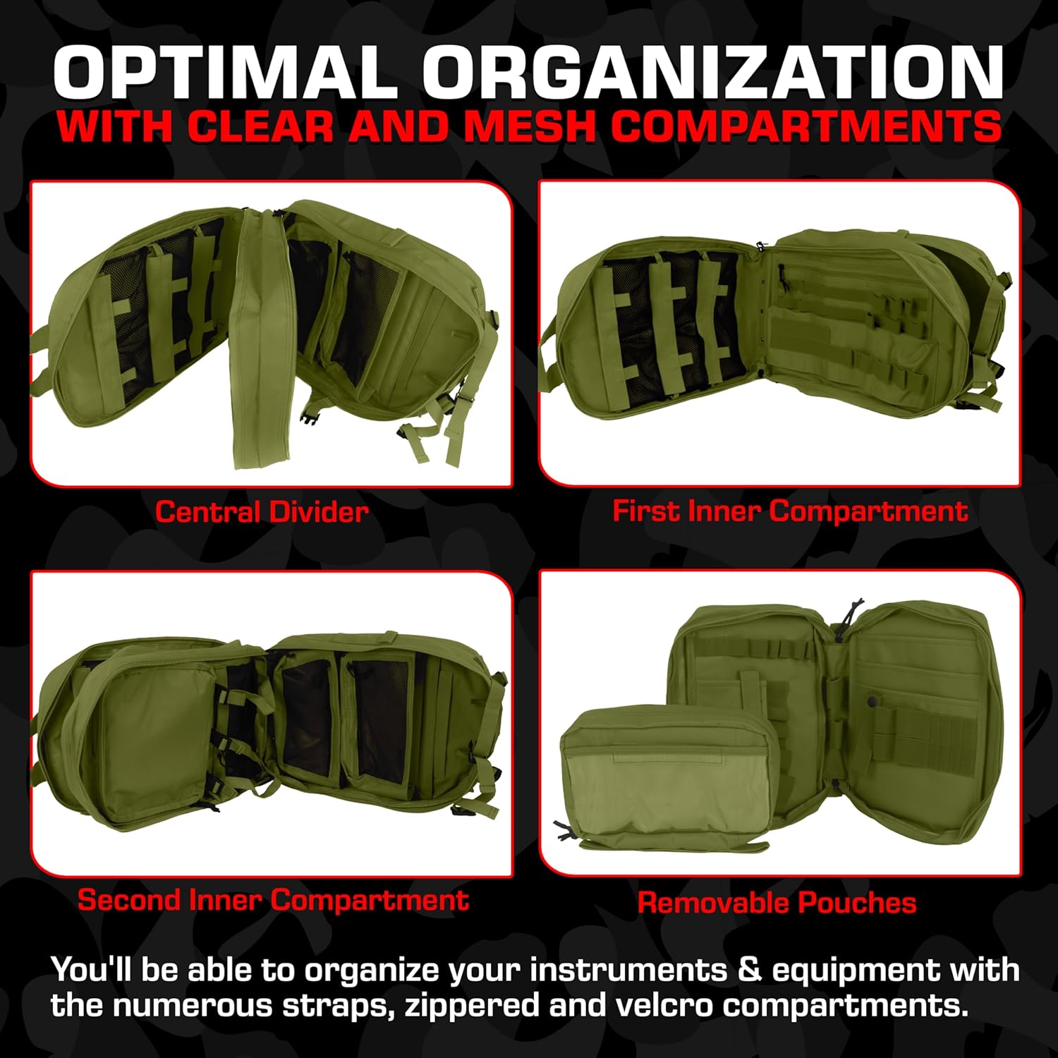 MediTac Deluxe Special Ops Tactical Field Medical Stomp Pack - Largest Backpack for all Gear & Equipment - Olive Drab