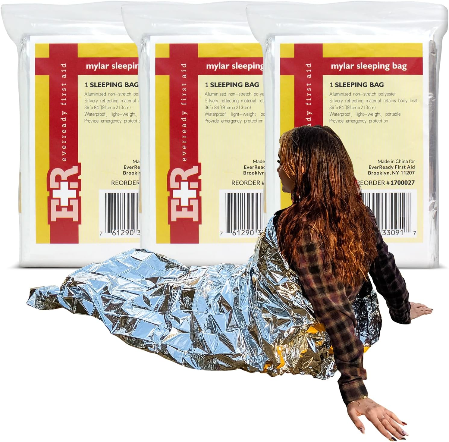 Ever Ready First Aid Emergency Space Mylar Survival Camping Sleeping Bag 36” x 84”