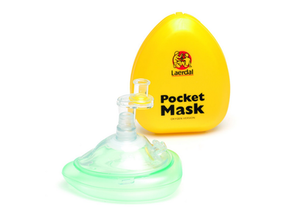 Pocket Mask w/ 02 inlet, Headstrap, Hard Case