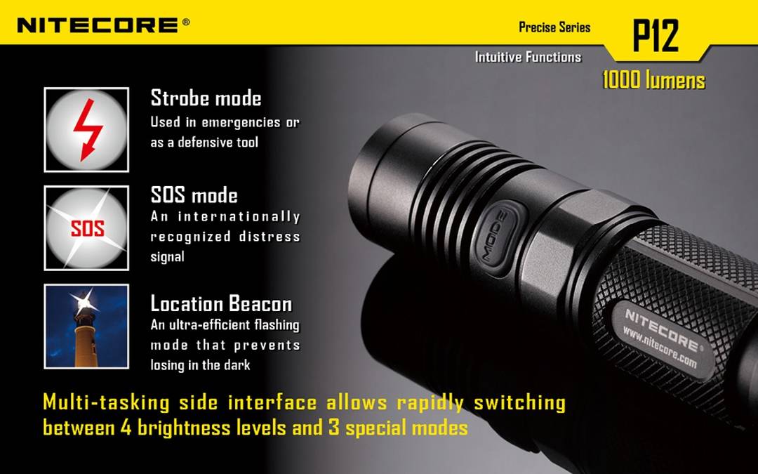 Nitecore P12 1000 Lumen LED Tactical EDC Flashlight