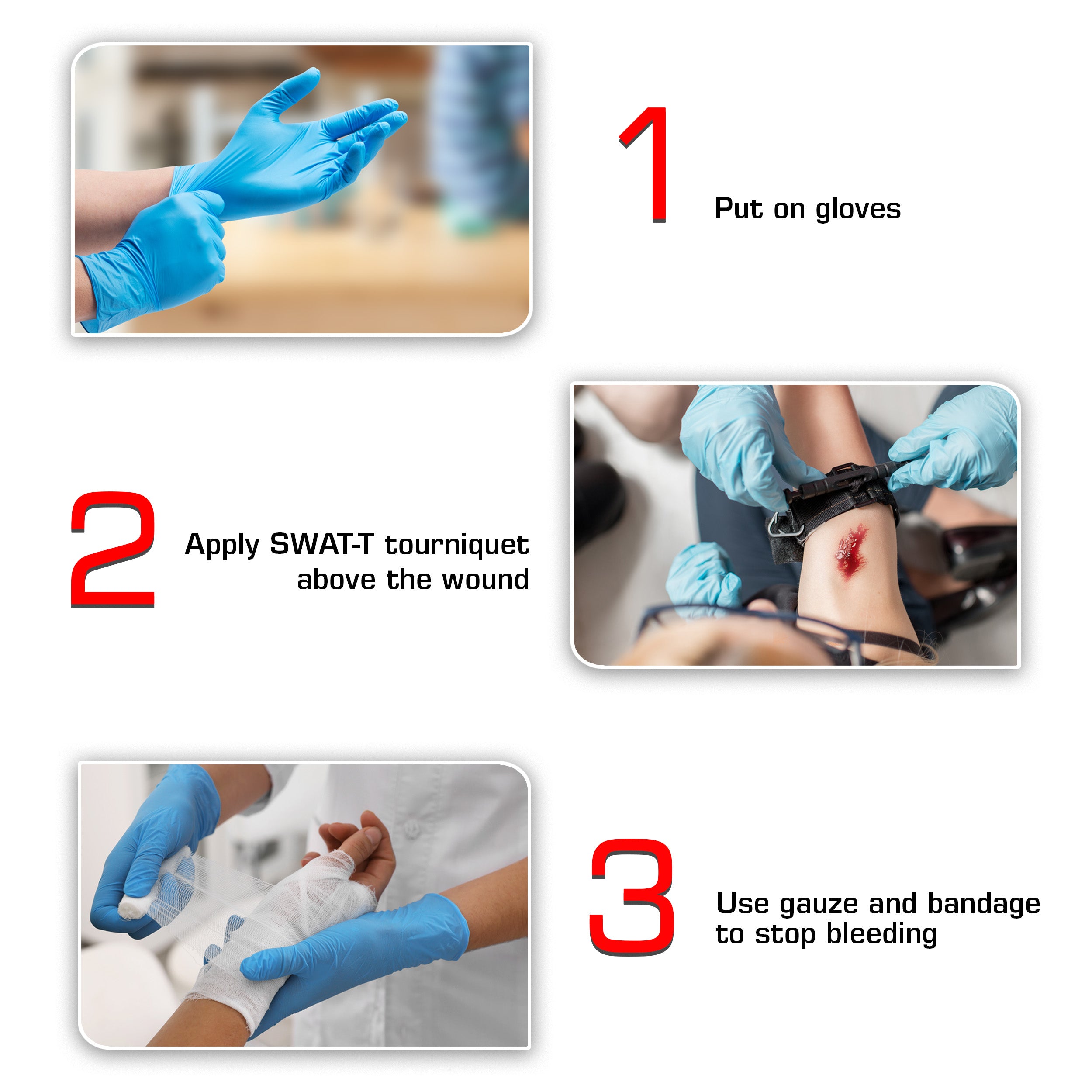 Bleeding Control Kit – 4 Vacuum-Sealed Kits in Plastic Case