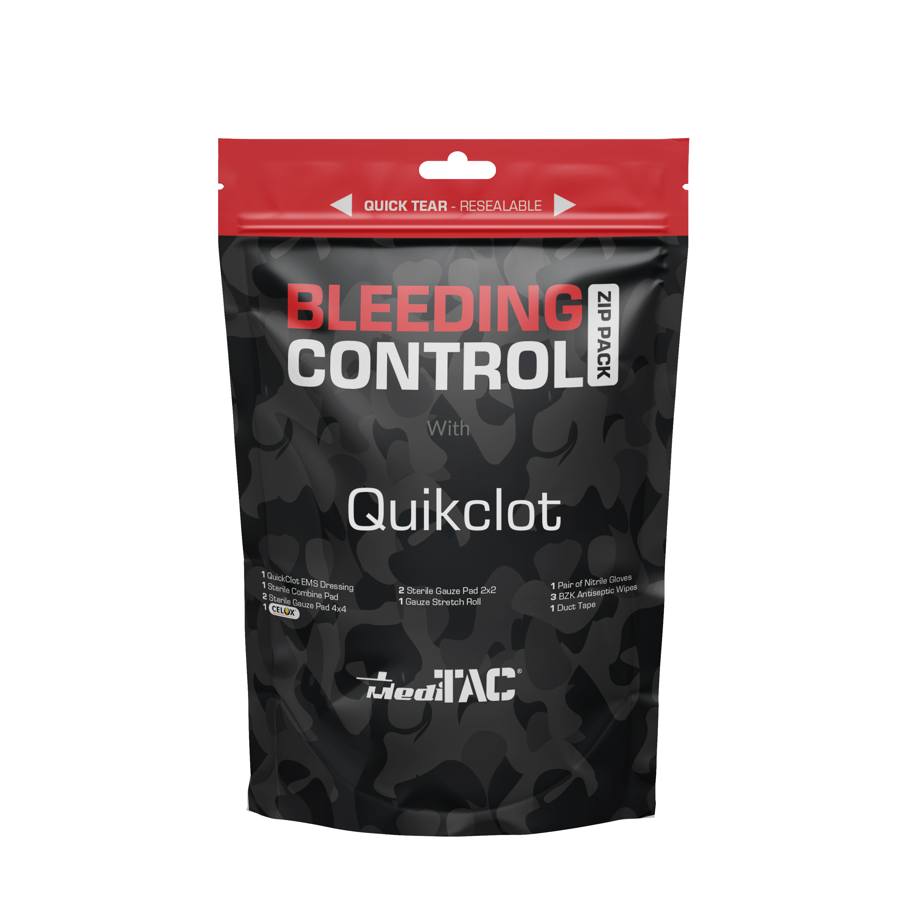 MediTac Bleeding Control Zip Pack Feat. QuickClot & Celox