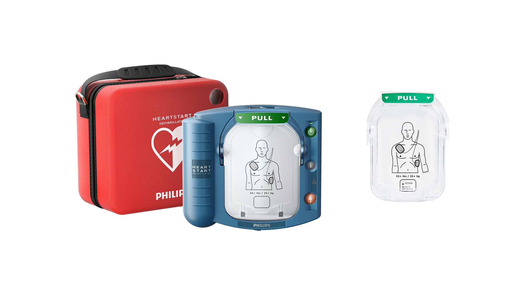 Philips HeartStart OnSite Automated External Defibrillator AED with Standard Carry Case, Battery and SMART Adult Pads