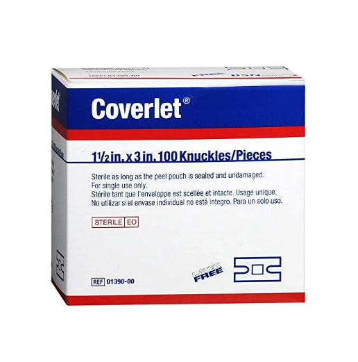 Coverlet Fabric Adhesive Bandages 1.5" x 3" Knuckle - Box of 100