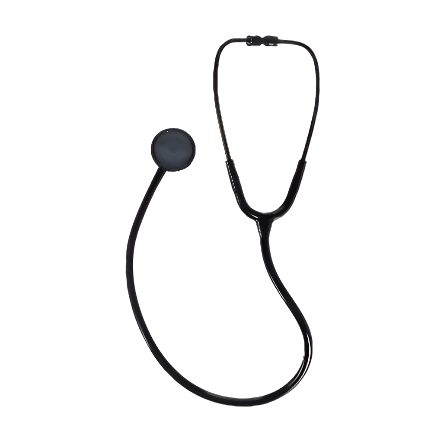 Dixie Ems Premium Single Head Master Lite Stethoscope, All Black Edition with Tunable Diaphragm and Extra Ear Tips