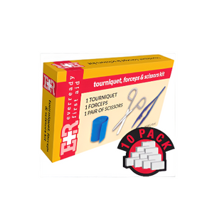 Ever Ready First Aid Tourniquet, Forceps & Scissors Kit, in Kit Unit Box, 10 Count