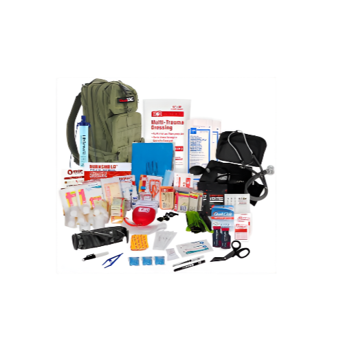 MediTac Rucksack Assault Trauma Tactical Kit Feat. SOF Tourniquet, Chest Seals, Clotting Gauze - Olive Drab