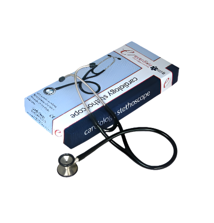 Dixie Ems Cardiology Stethoscope + Free Tag "Special Deal"-Black