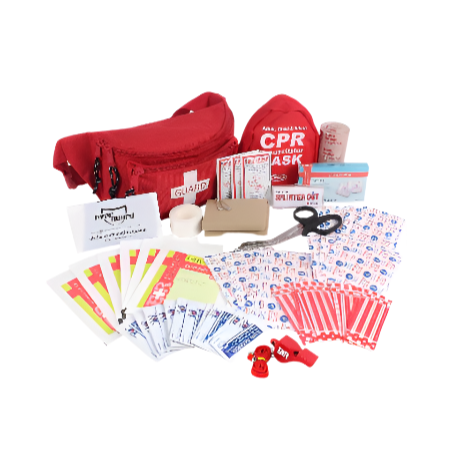 Ever Ready First Aid, Fanny Pack/Hip Pack, Fully Stocked First Aid Kit with Adult & Infant CPR Combo Masks (72 Piece Set)