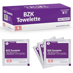 Ever Ready First Aid Benzalkonium BZK Wipes, 5 x7