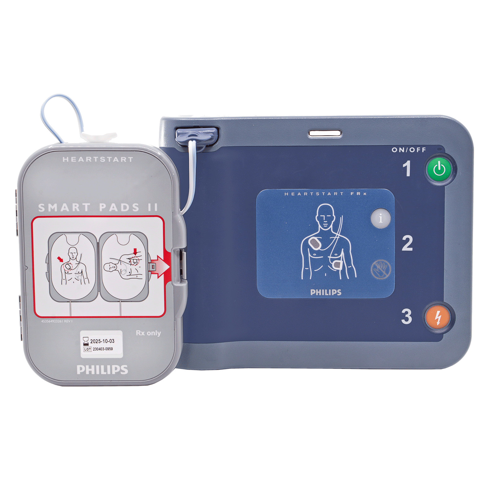 Philips HeartStart FRx Automated External Defibrillator AED Complete Lifeguard Package with Cabinet (Adults & Children)