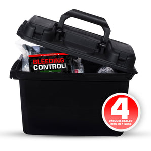 Bleeding Control Kit – 4 Vacuum-Sealed Kits in Plastic Case