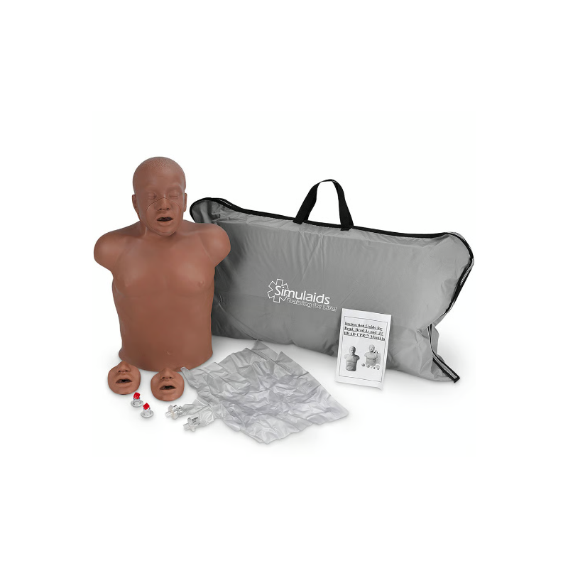 Paul African American CPR Manikin With Carry Bag With Kneeling Pads