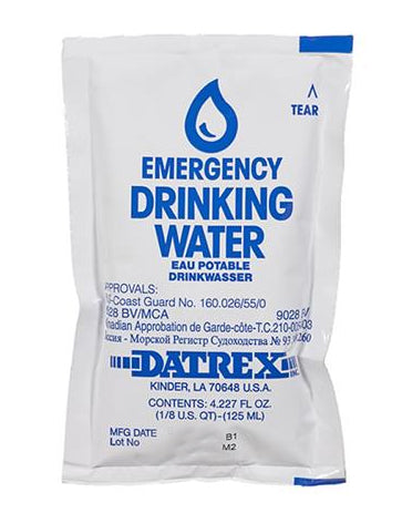 Datrex Emergency Survival Water Pouch (Pack of 100), 125 Milliliter