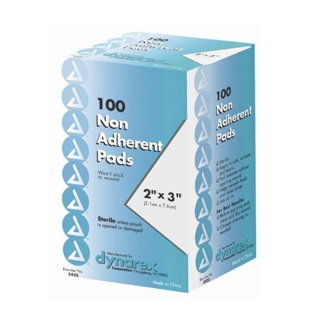 Dynarex Sterile Non Adherent Pads 2" X 3", Box of 100