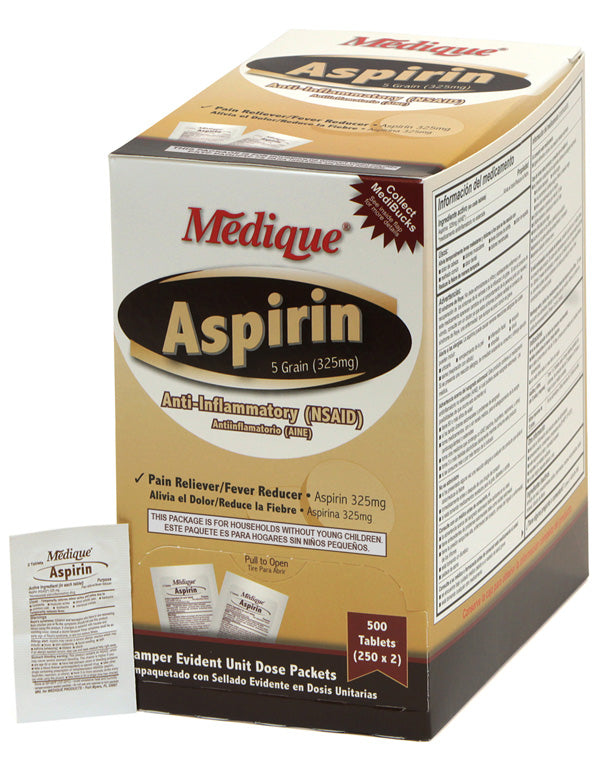 Medi-First Aspirin, Regular Strength Tablet, 325 mg - 500/box