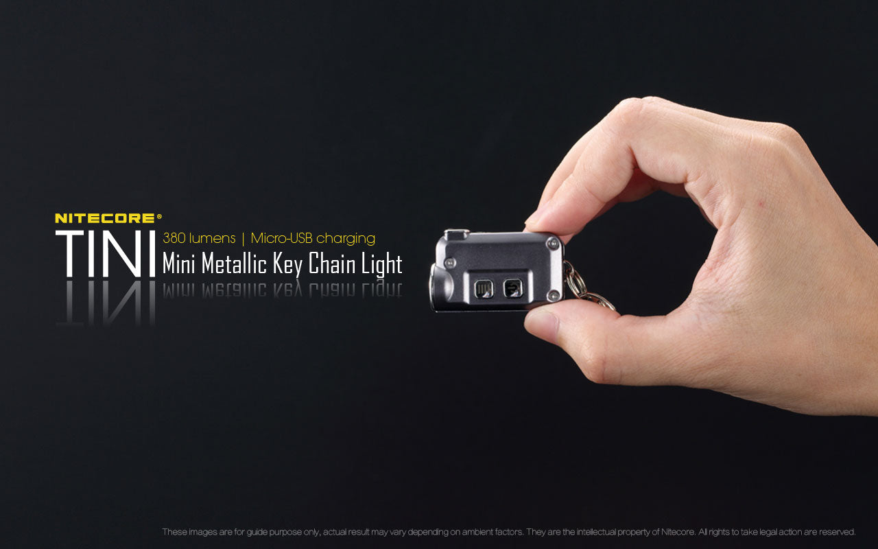 Nitecore TINI 380 Lumens USB Rechargeable Keychain Flashlight with Nitecore Charging Cable