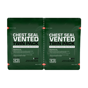 Vented Chest Seal Occlusive Dressings for Chest Wounds Twin Pack