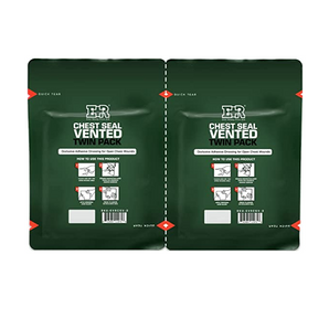 Vented Chest Seal Occlusive Dressings for Chest Wounds Twin Pack