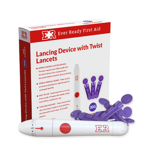 Ever Ready First Aid Lancing Device with 100 30 Gauge Twist Lancets
