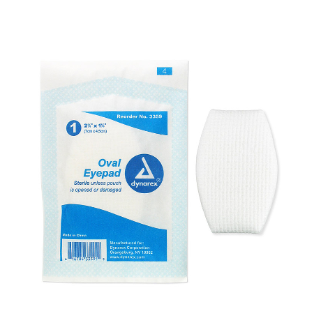 Oval Eye Pads, 5/8" x 2 5/8", Sterile - 10/pack