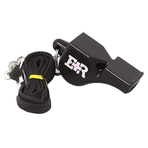 Ever Ready First Aid Safety Coach 3 Chamber Pealess Whistle with Matching Lanyard - Black