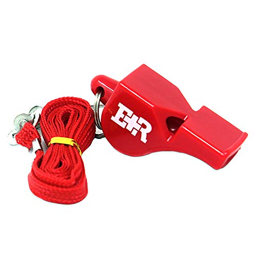 Ever Ready First Aid Safety Coach 3 Chamber Pealess Whistle with Matching Lanyard - Red