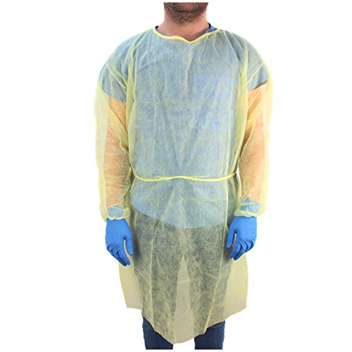 Ever Ready First Aid Isolation Gown, Yellow (Pack of 10)